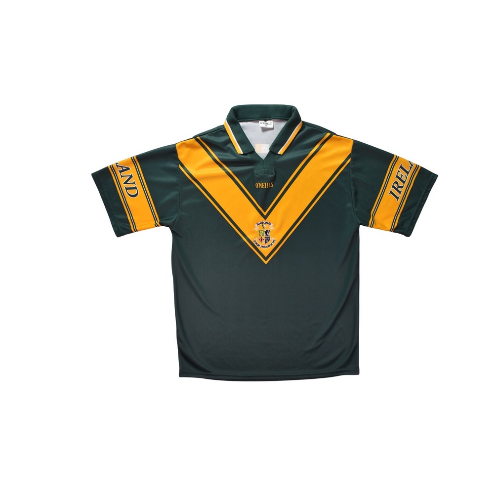 O'Neills Ireland Four Provinces Rugby Jersey Green Orange Men Med Short Sleeve